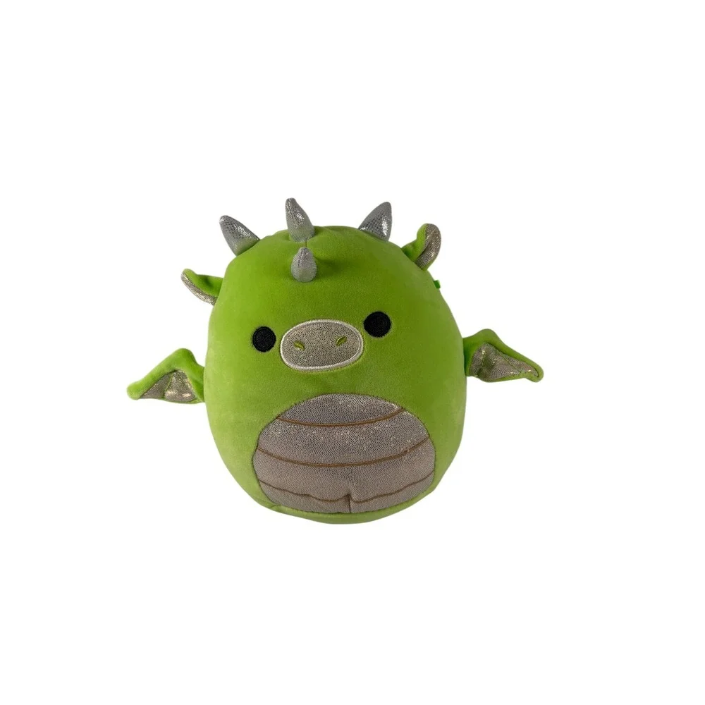 Squishmallows Dragon Kids 8 Inch Green Excellent Metallic Silver Belly Desmund